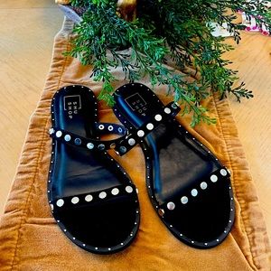 Camille black studded sandals